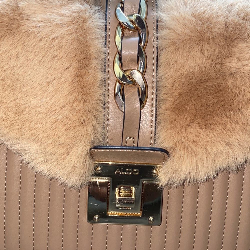 ALDO TAUPE FUR BAG - Picture 6 of 15